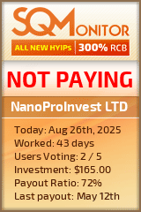 NanoProInvest LTD Project Status Button