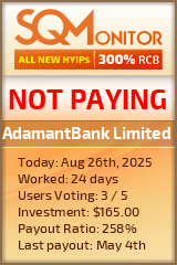 AdamantBank Limited Project Status Button