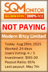 Modern Bitcy Limited Project Status Button