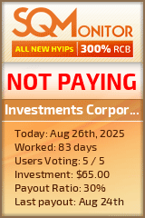 Investments Corporation Pegas Project Status Button