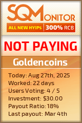 Goldencoins Project Status Button