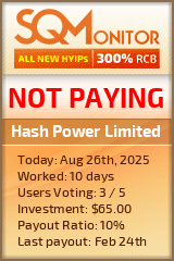 Hash Power Limited Project Status Button