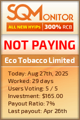 Eco Tobacco Limited Project Status Button