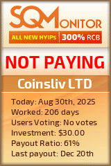 Coinsliv LTD Project Status Button
