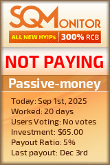 Passive-money Project Status Button