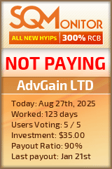 AdvGain LTD Project Status Button
