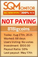 81Bigcoins Project Status Button