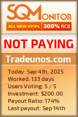 Tradeunos.com Project Status Button