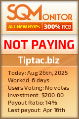 Tiptac.biz Project Status Button