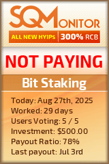 Bit Staking Project Status Button