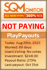 PlayPayouts Project Status Button