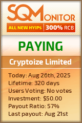 Cryptoize Limited Project Status Button