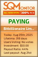 Bitbillionaire Limited Project Status Button