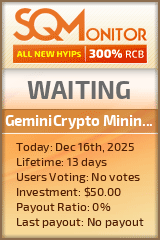 GeminiCrypto Mining Ltd Project Status Button