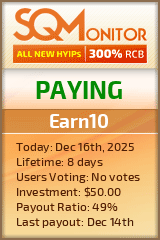 Earn10 Project Status Button
