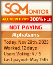 AlphaGains Project Status Button