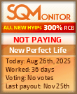 New Perfect Life Project Status Button