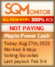Maple Power Cash Project Status Button