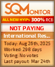 International Reserve Project Status Button