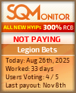 Legion Bets Project Status Button