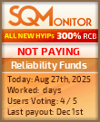 Reliability Funds Project Status Button