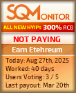 Earn Etehreum Project Status Button