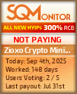 Zioxo Crypto Mining Project Status Button