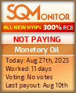Monetory Oil Project Status Button