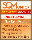 Nux Earn Profit Project Status Button