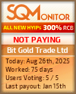 Bit Gold Trade Ltd Project Status Button