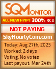 SkyHourlyCoin.com Project Status Button