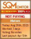 Matam Project Status Button