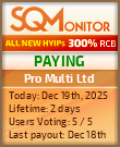 Pro Multi Ltd Project Status Button