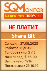 Кнопка Статуса для Инвест-Проекта Share Bit