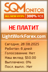 Кнопка Статуса для Инвест-Проекта LightWorkForex.com