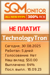 Кнопка Статуса для Инвест-Проекта TechnologyTron