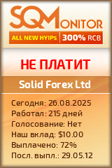 Кнопка Статуса для Инвест-Проекта Solid Forex Ltd