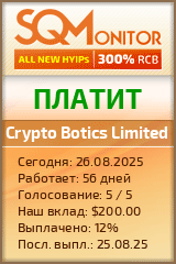 Кнопка Статуса для Инвест-Проекта Crypto Botics Limited